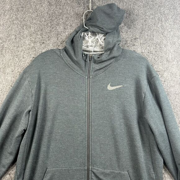 Nike Training Jacket Men's Medium Black Full Zip Hooded - Picture 2 of 8
